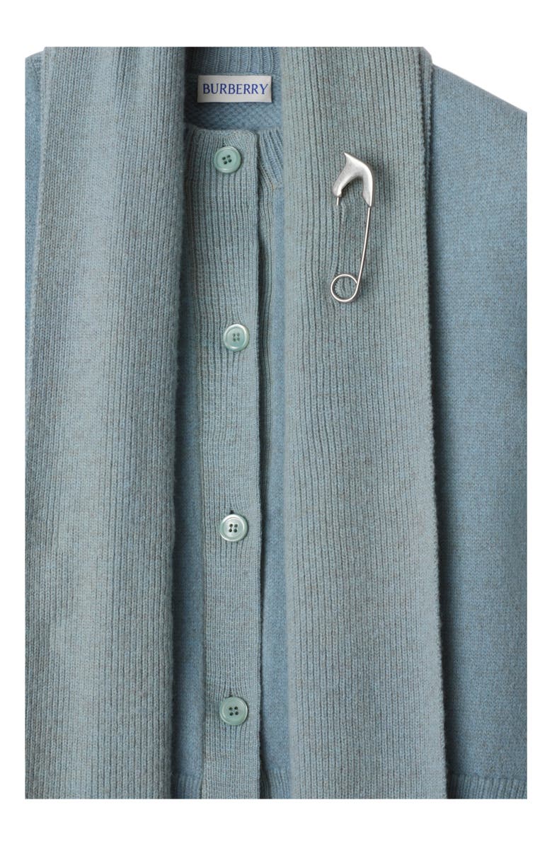 Burberry Scarf Wool Cashmere Cardigan, Alternate, color, 