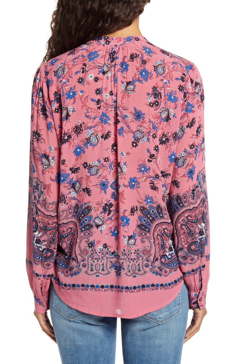 Paisley & Floral Peasant Top, Alternate, color, PINK MULTI