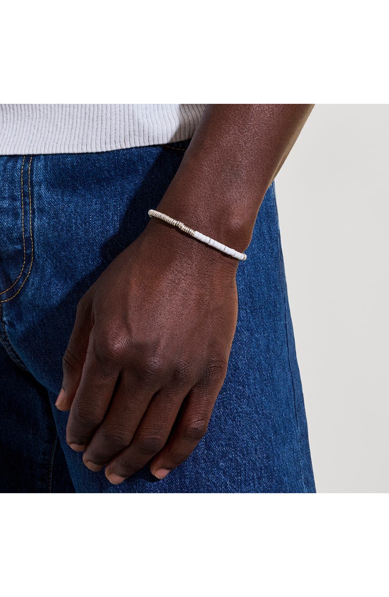 John Hardy Heishi Bracelet, Alternate, color, Silver/ White