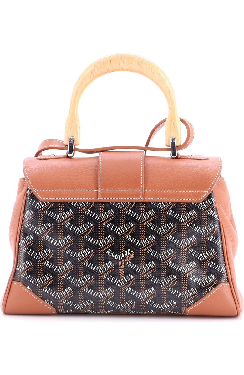 Pre-Owned Goyard Saigon Top Handle Bag Coated Canvas with Leather Mini, Alternate, color, Brown