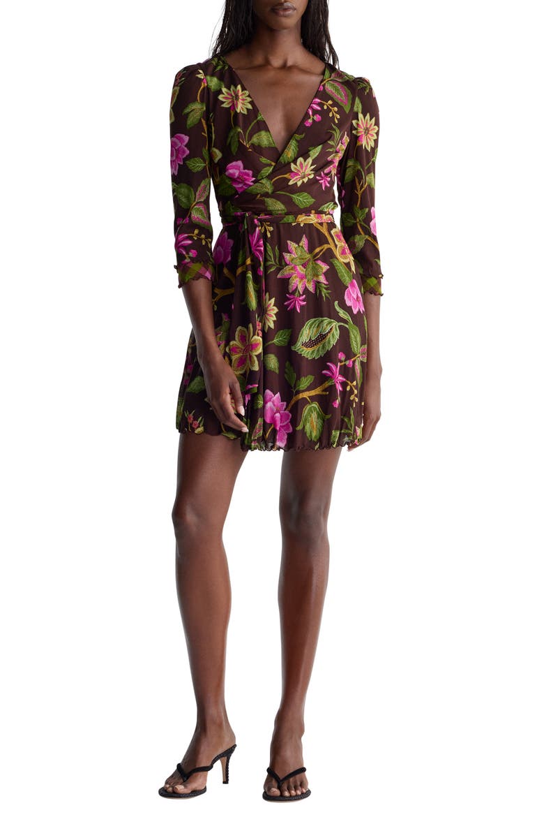 Maria Reversible Wrap Minidress, Main, color, HIGHLAND / HAWTHORNE SOIL