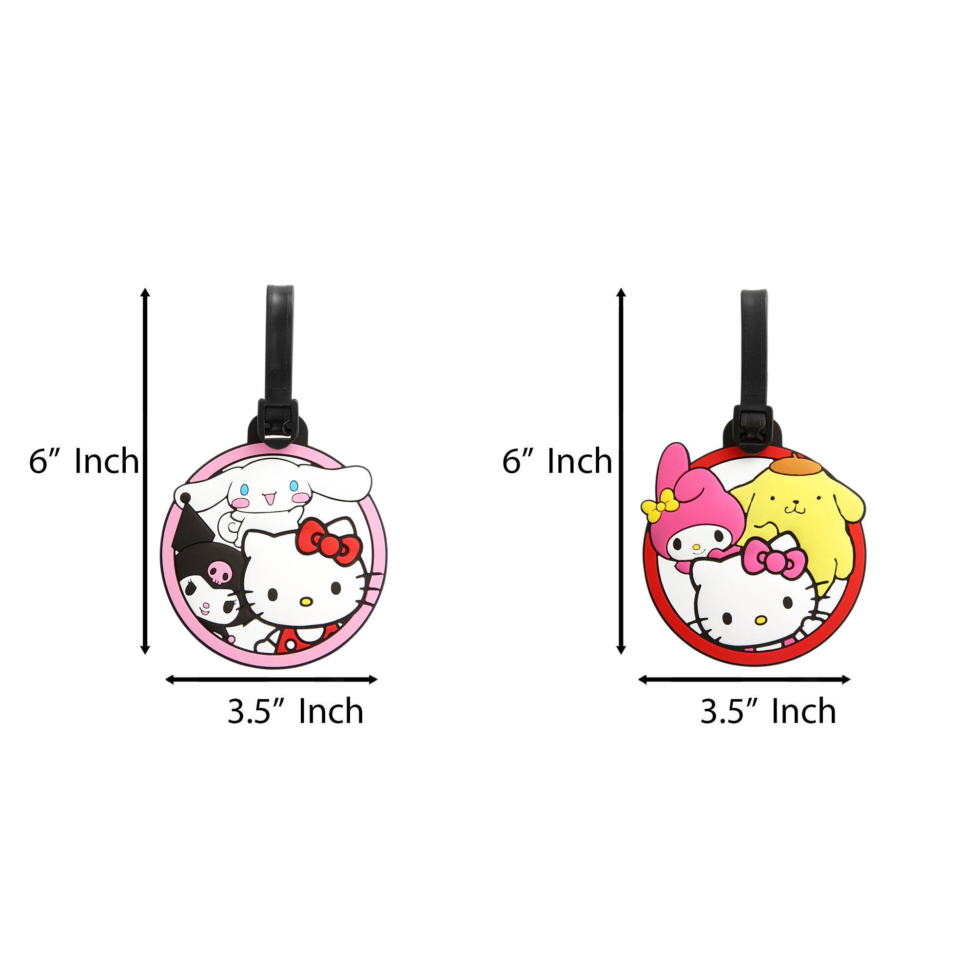 Hello Kitty Cute Luggage Tag, Set of 4, Alternate, color, Black, Multi-Color