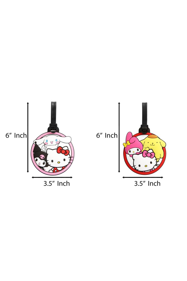 Cute Luggage Tag, Set of 4, Alternate, color, Black, multi-color
