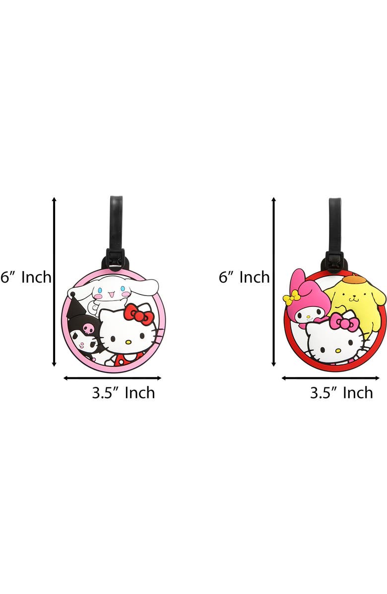 Hello Kitty Cute Luggage Tag, Set of 4, Alternate, color, Black, Multi-Color
