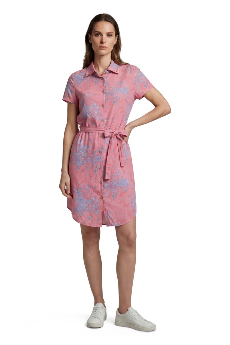 Paisley Explosion Womens Shirt Dress, Main, color, PAISLEY EXPLOSION CORAL