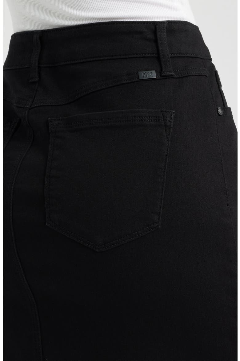 High Waist Denim Skirt, Alternate, color, BLACK