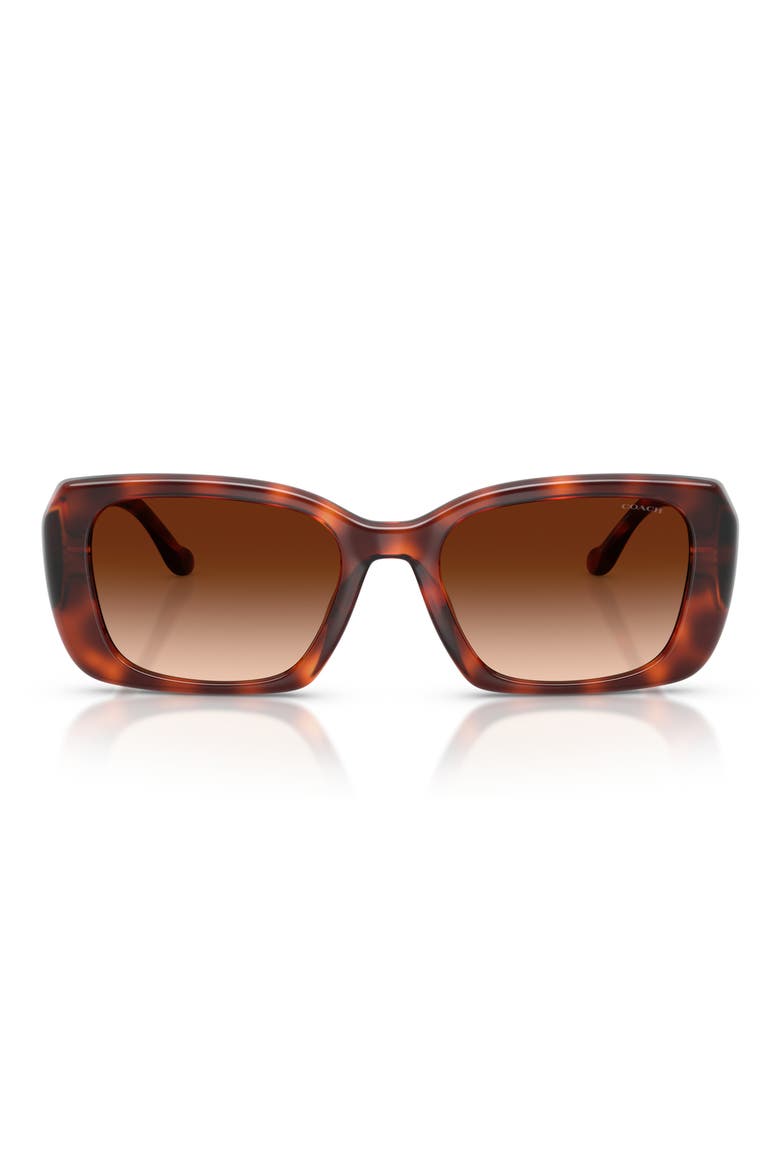 54mm Square Sunglasses, Main, color, CARAMEL TORTOISE / BROWN