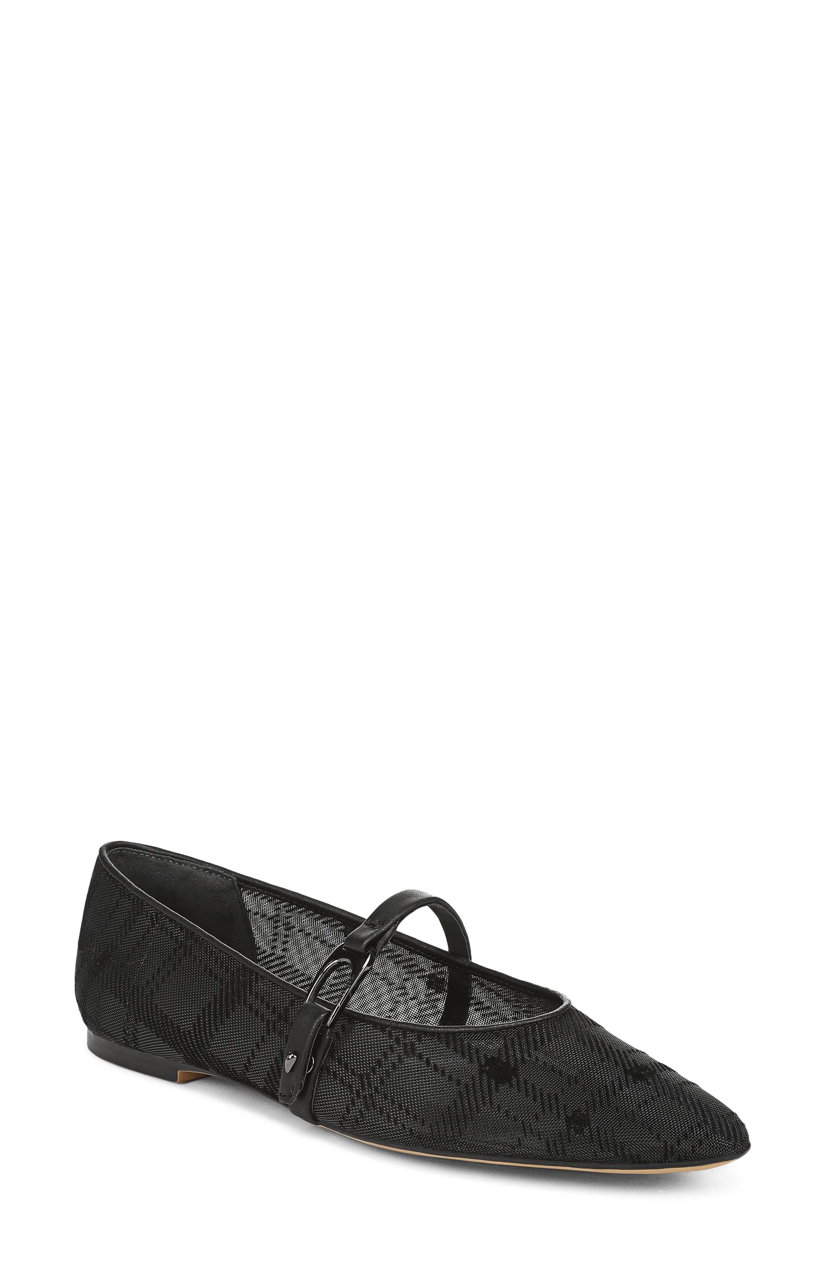 Rubina Mary Jane Flat, Main, color, BLACK VELVET FABRIC