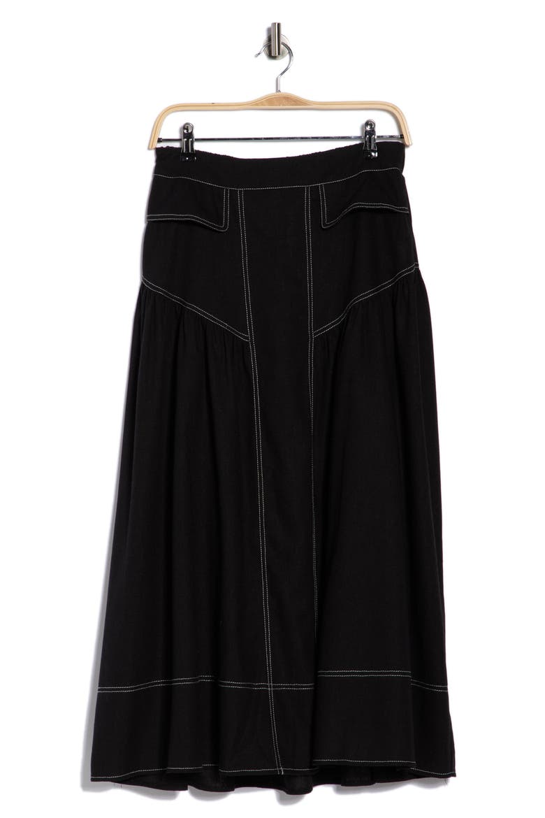 Davenport Midi Skirt, Alternate, color, BLACK W/ WHITE