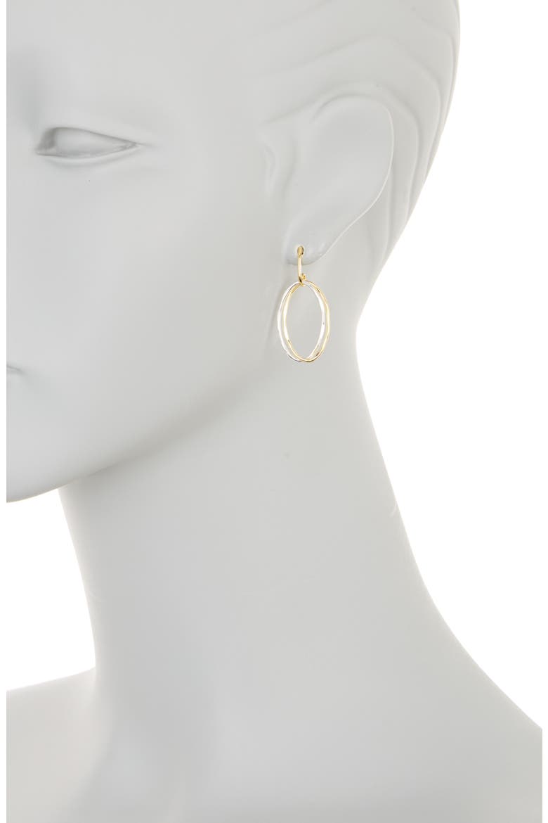 Two-Tone Frontal Hoop Earrings, Alternate, color, GOLD/SIL