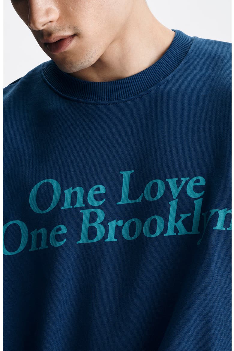 Graphic Crewneck Sweatshirt, Alternate, color, NAVY PEONY