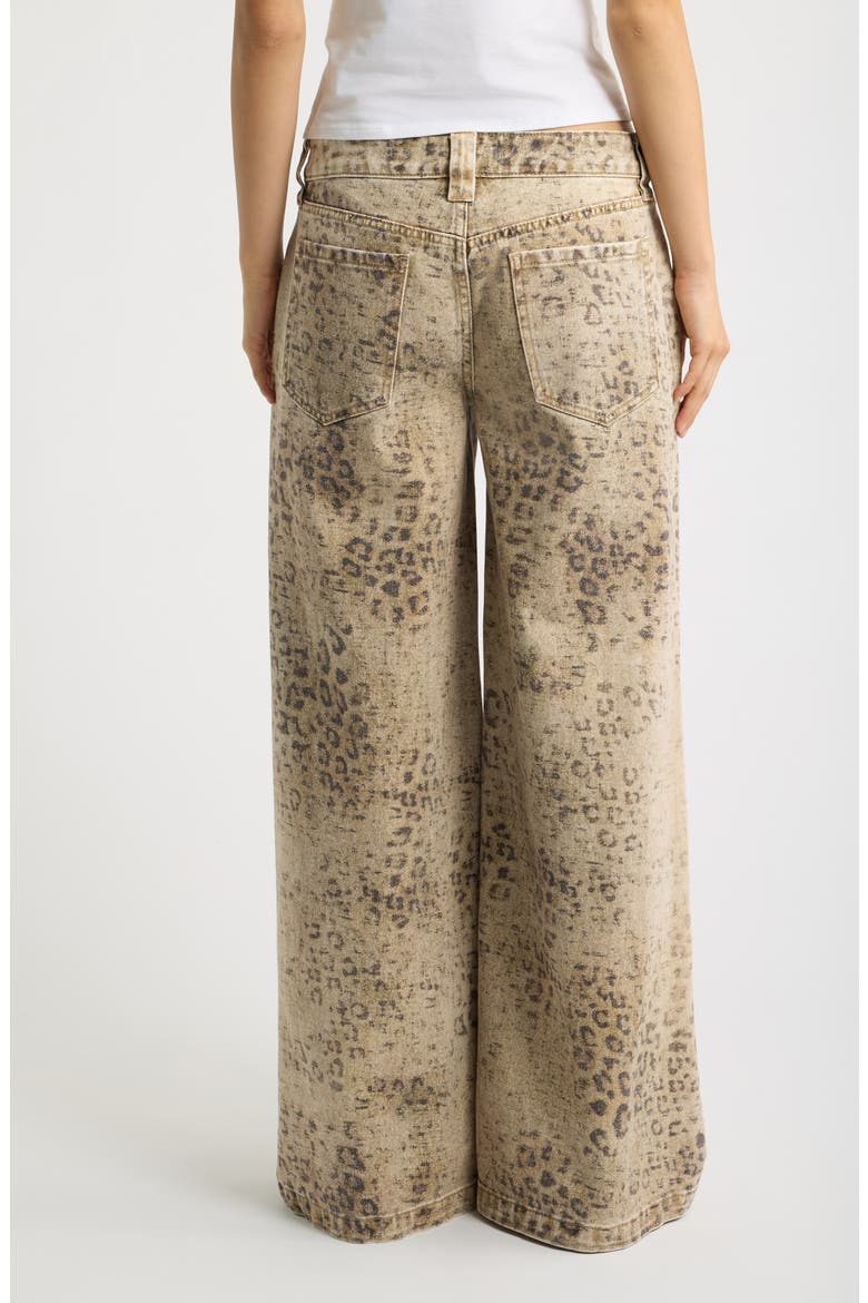 Leopard Print Wide Leg Jeans, Alternate, color, LEOPARD