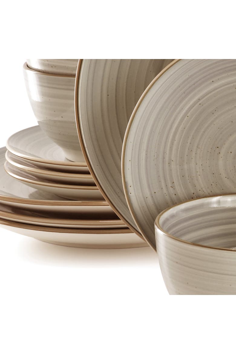 Stonebury 12 Piece Stoneware Dinnerware Set, Alternate, color, Beige