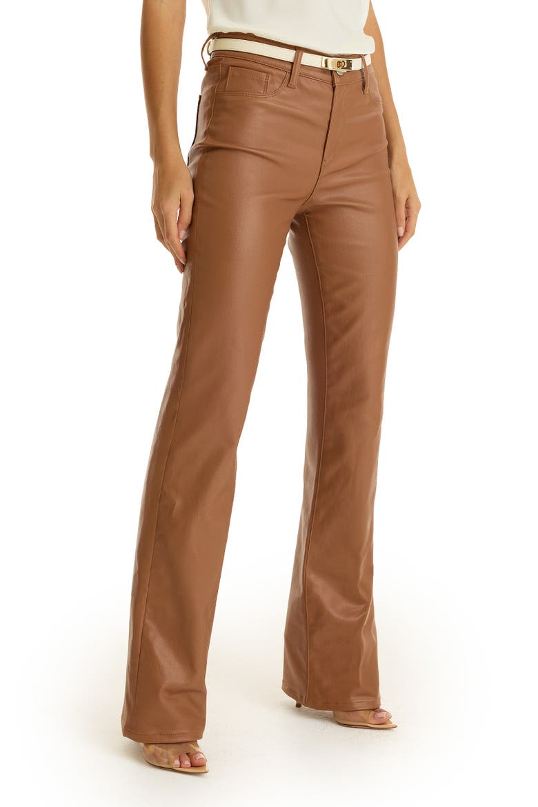 Aria Coated Flare Jean, Alternate, color, Mocha