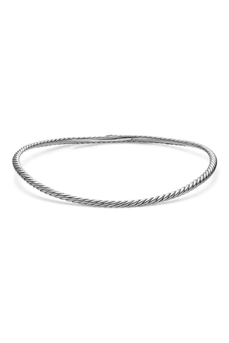 Sculpted Cable Flex Necklace in 18K Yellow Gold or Sterling Silver, 5mm, Alternate, color, SILVER