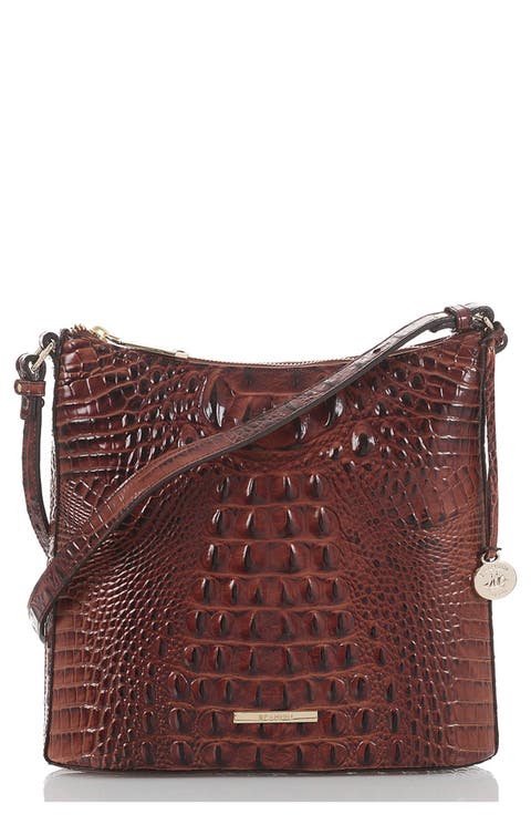 Katie Croc Embossed Leather Crossbody Bag
