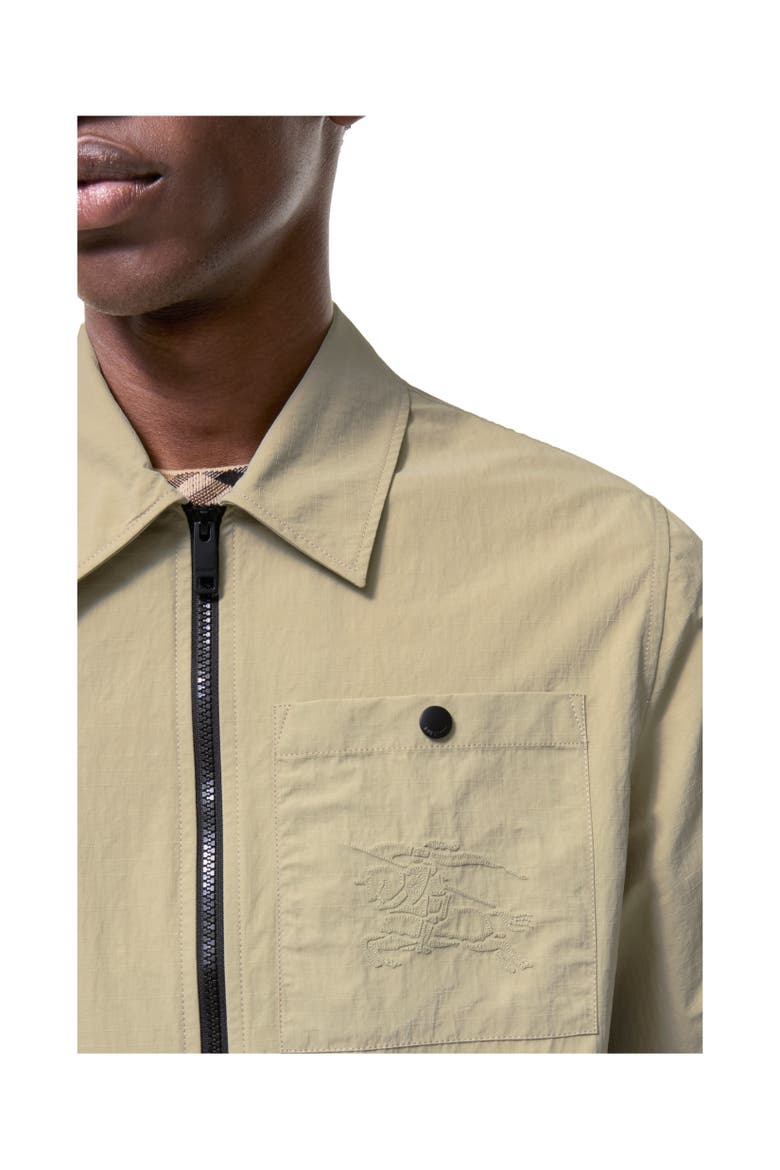 Nylon Zip Overshirt, Alternate, color, Sparrow beige