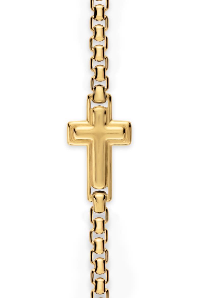Cross Station Bracelet in 18K Yellow Gold, 3.4mm, Alternate, color, GOLD