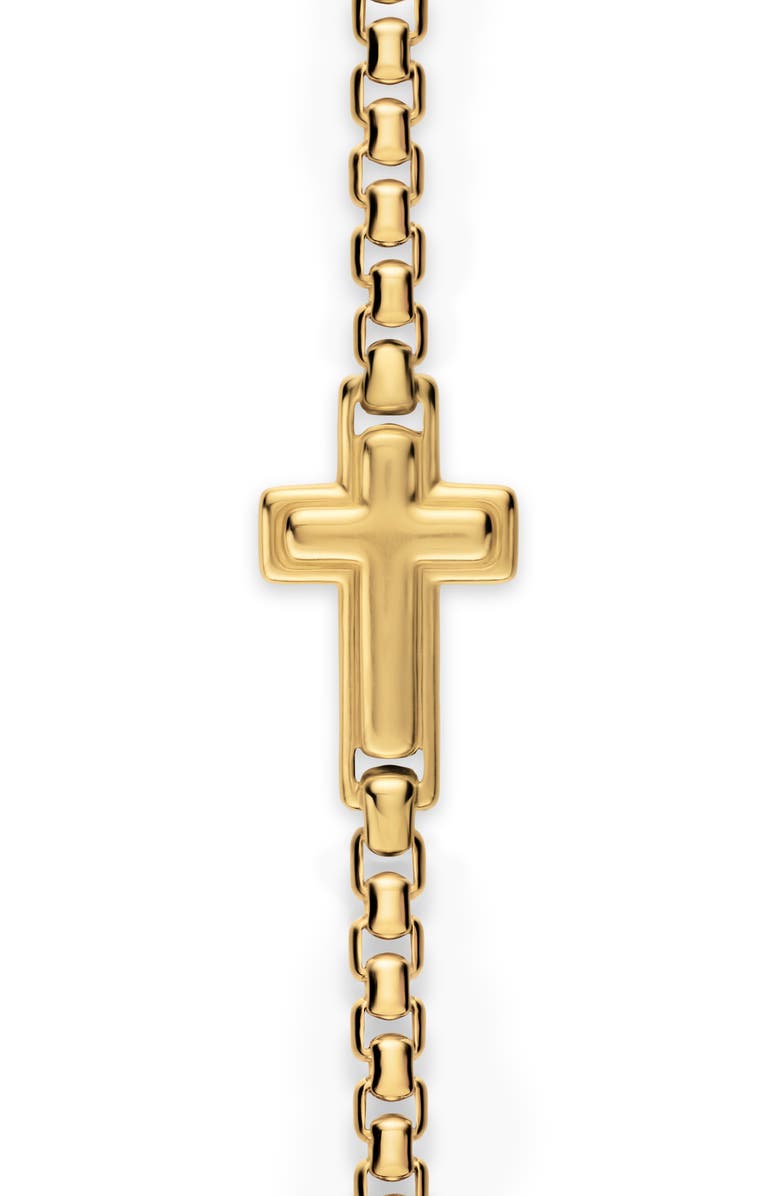 David Yurman Cross Station Bracelet in 18K Yellow Gold, 3.4mm, Alternate, color, Gold