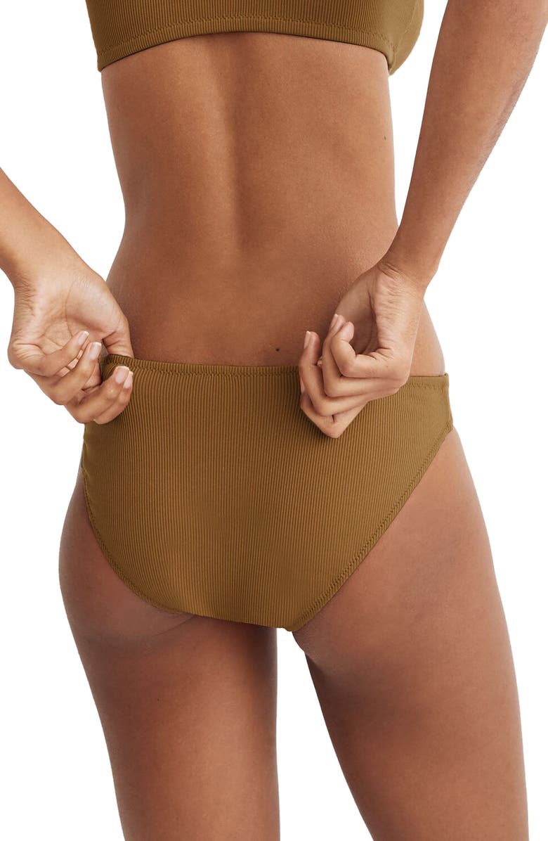 Madewell Second Wave Rib Classic Bikini Bottoms, Alternate, color,