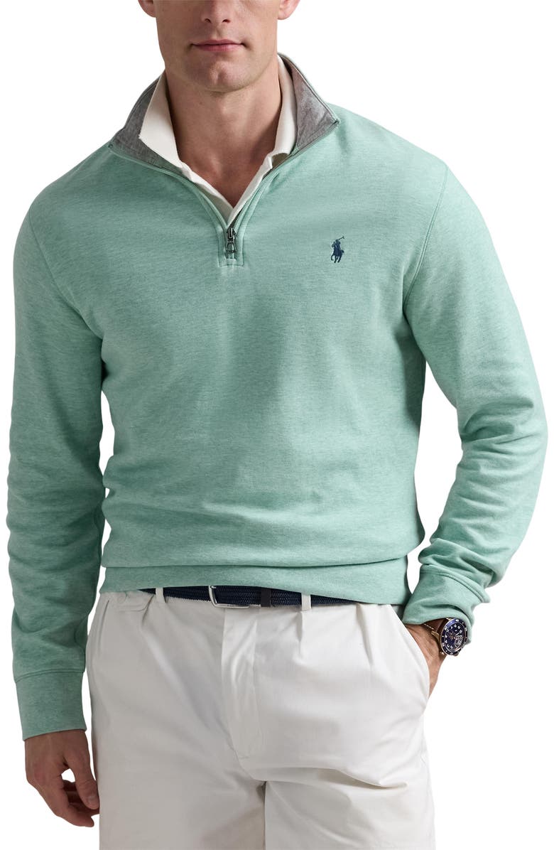 Polo Ralph Lauren Luxury Jersey Quarter Zip Pullover, Main, color, 