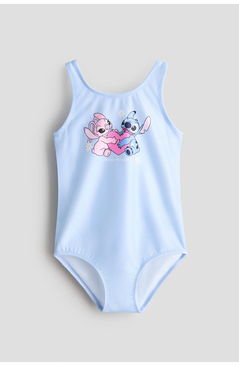 H&M Two-piece swimsuit and one-piece swimsuit set, Alternate, color, Light Pink/Lilo & Stitch