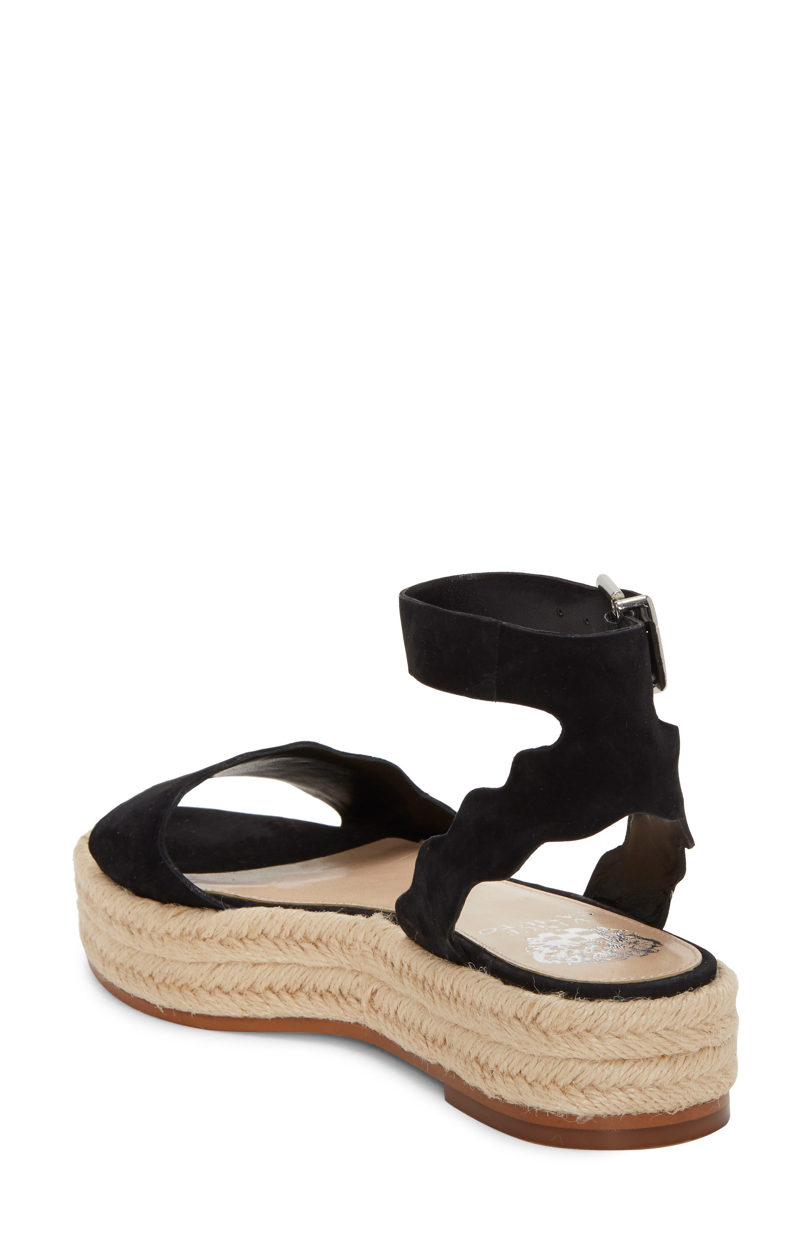 Kamperla Ankle Strap Espadrille Sandal, Alternate, color, BLACK SUEDE
