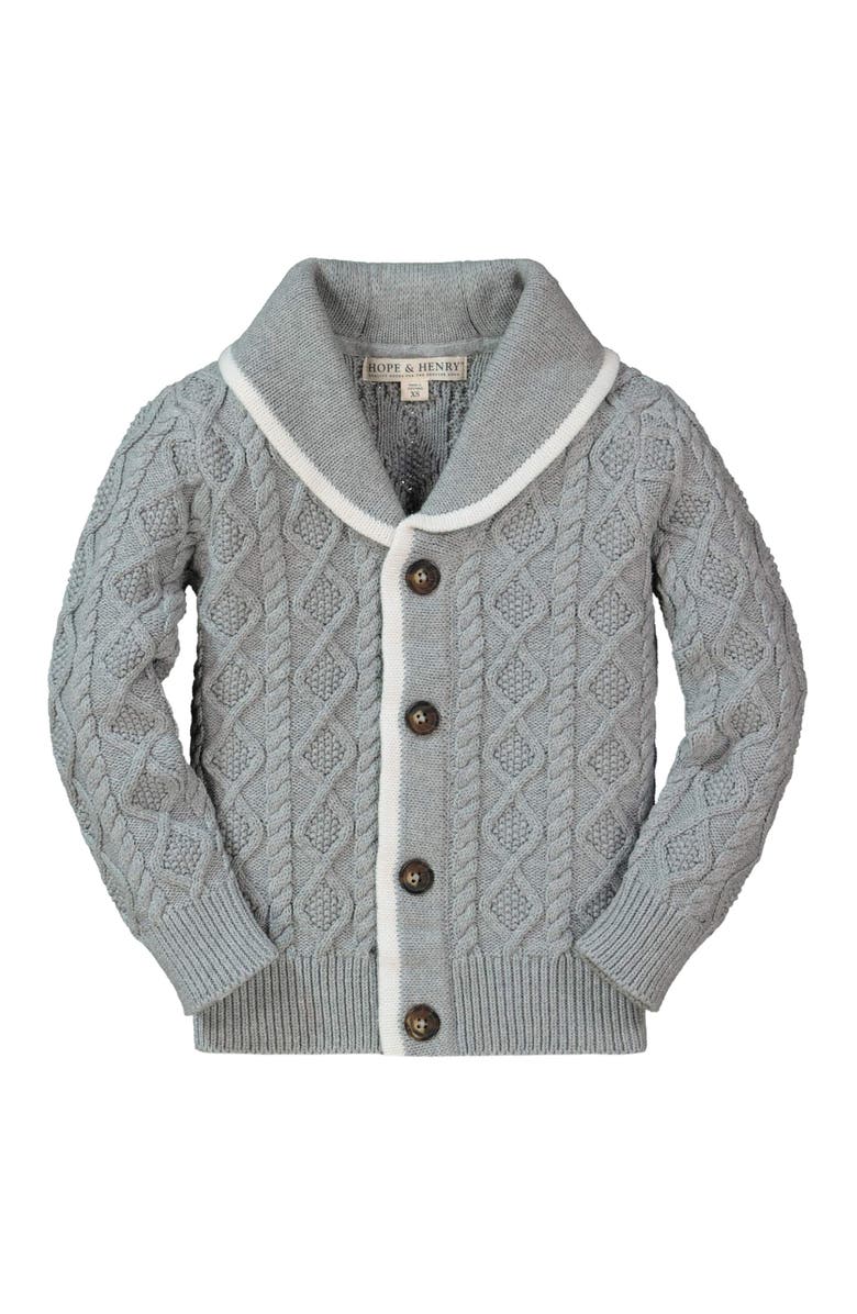 Hope & Henry Baby Boys' Shawl Collar Cardigan, Infant, Main, color, 