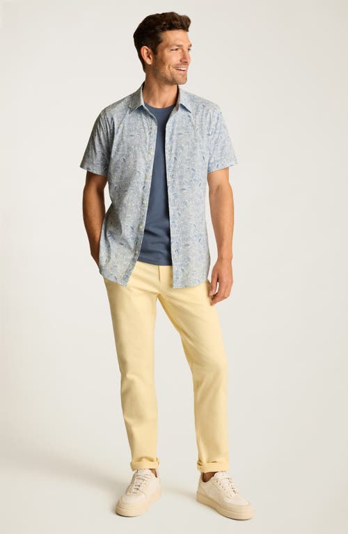Bonobos Tech Slim Fit Tropical Tiger Print Short Sleeve Performance Button-up Shirt In Blue