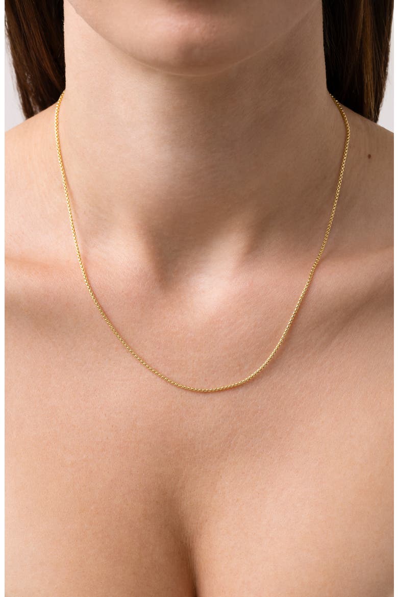 14K Gold Box Chain Necklace (Online Trunk Show), Alternate, color, 14KY