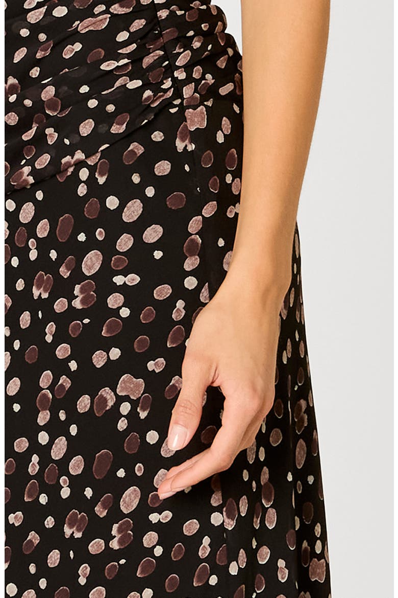 Sampaio Dot Maxi Dress, Alternate, color, BLACK