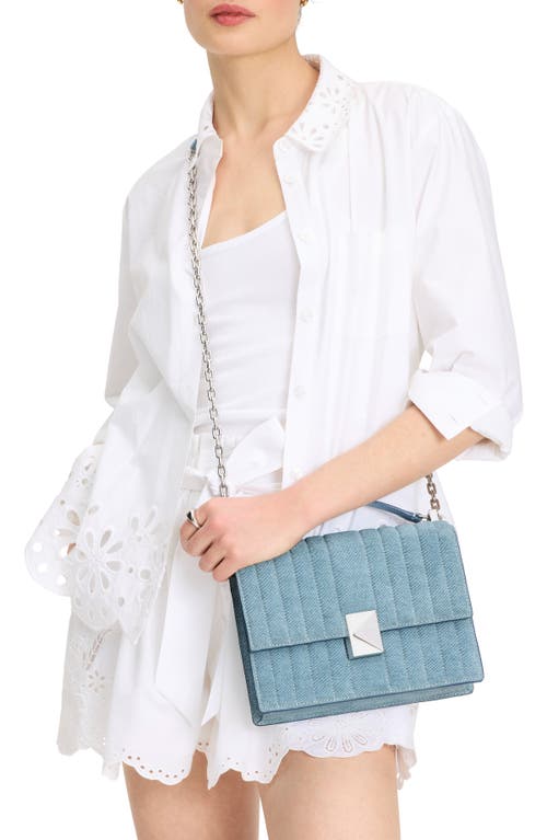 KATE SPADE KATE SPADE NEW YORK DECO QUILTED DENIM SUEDE CONVERTIBLE CHAIN CROSSBODY BAG