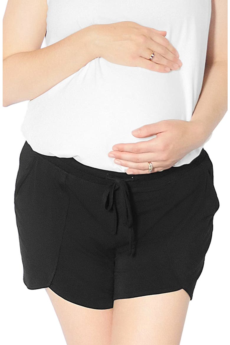 Maternity & Postpartum Lounge Short, Main, color, BLACK