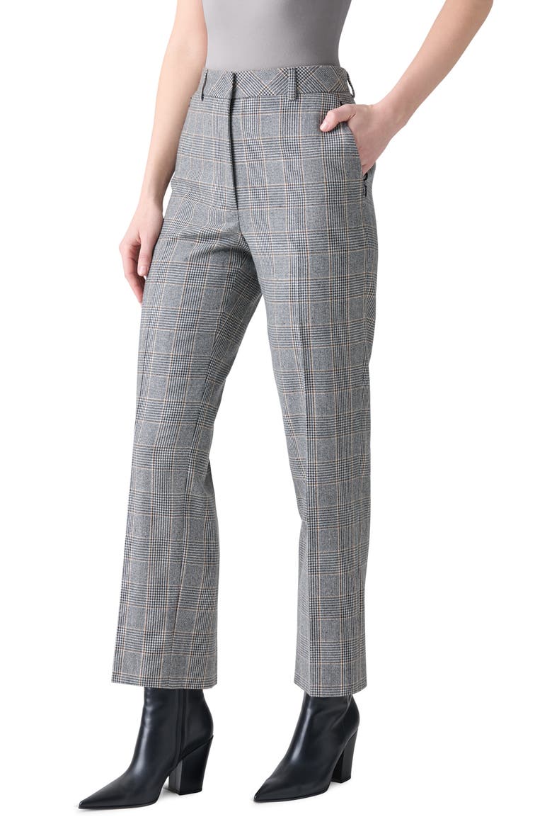 Faria Check Cashmere Ankle Pants, Alternate, color, BLACK-TERRA
