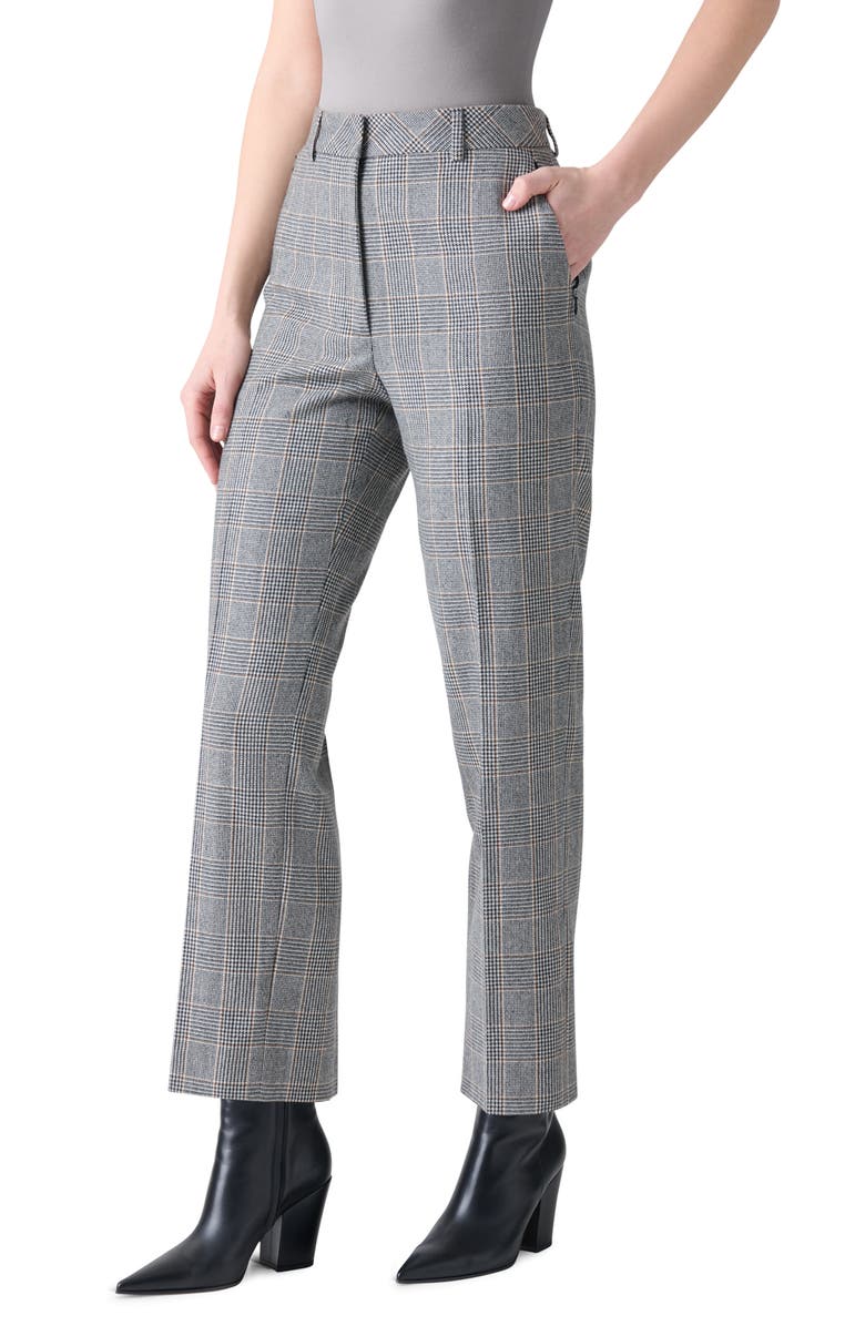 Akris Faria Check Cashmere Ankle Pants, Alternate, color, Black-Terra