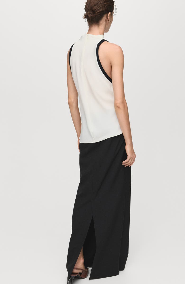 MANGO Drape Collar Sleeveless Top, Alternate, color, Ecru