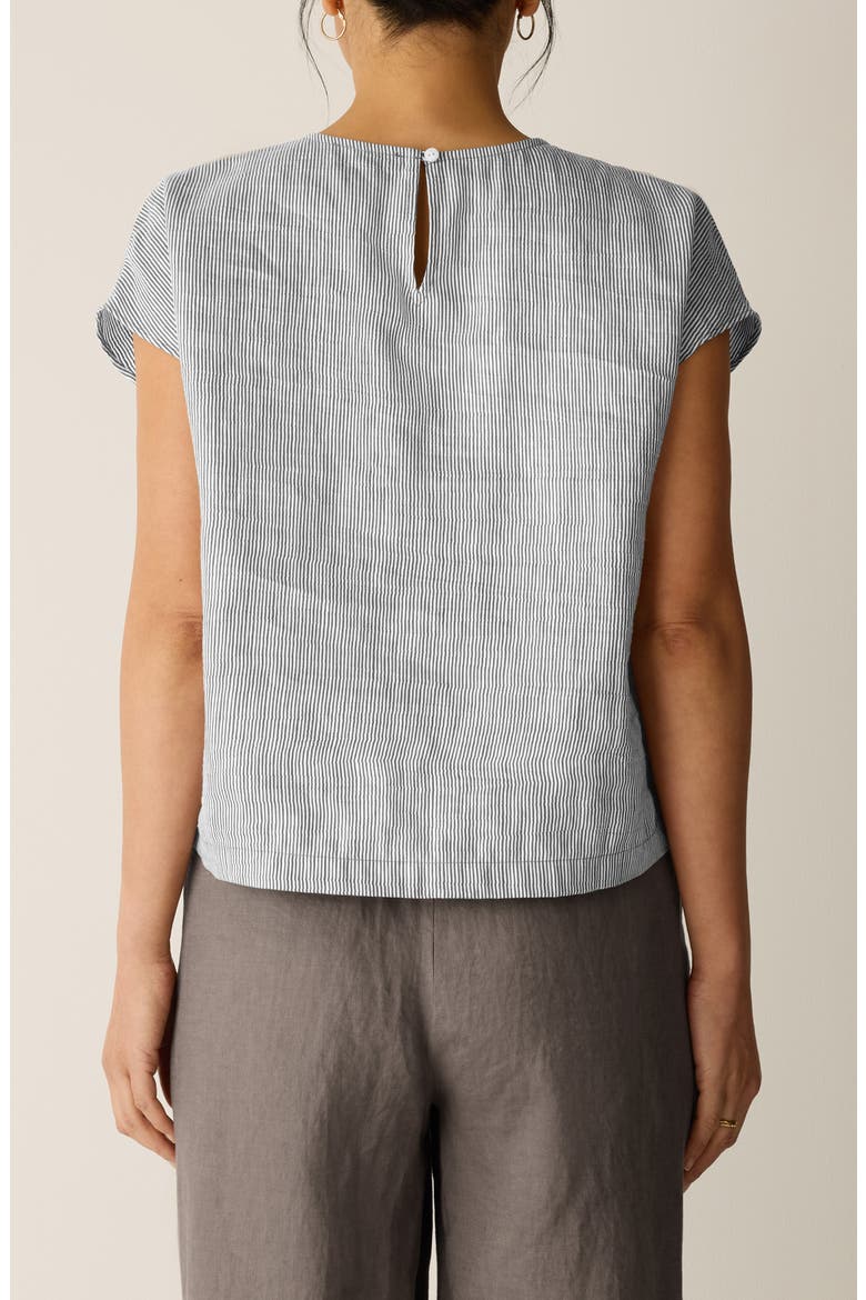 Linen Blend Square Top, Alternate, color, WREN