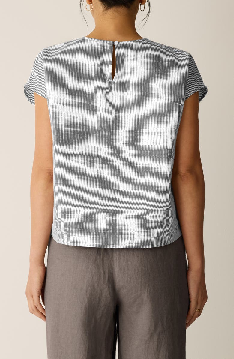 Eileen Fisher Linen Blend Square Top, Alternate, color, Wren