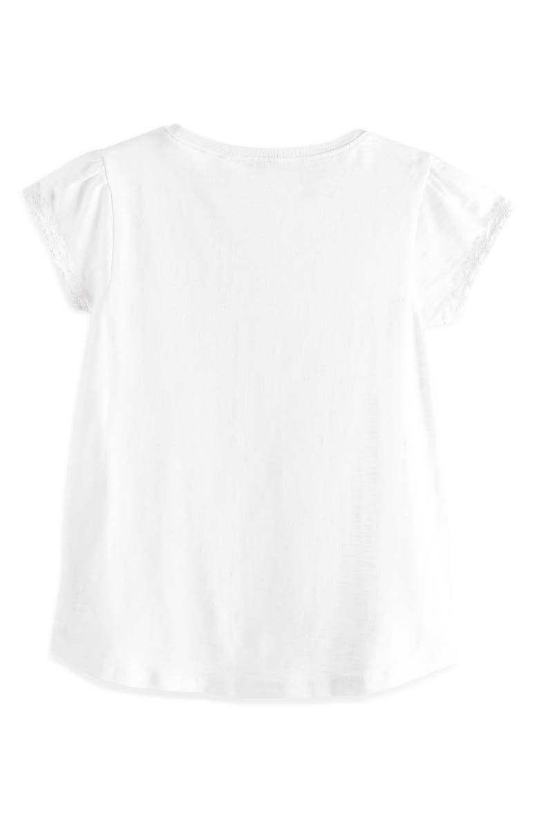 NEXT Kids' Daisy Embroidered Cotton Pocket T-Shirt, Alternate, color, 
