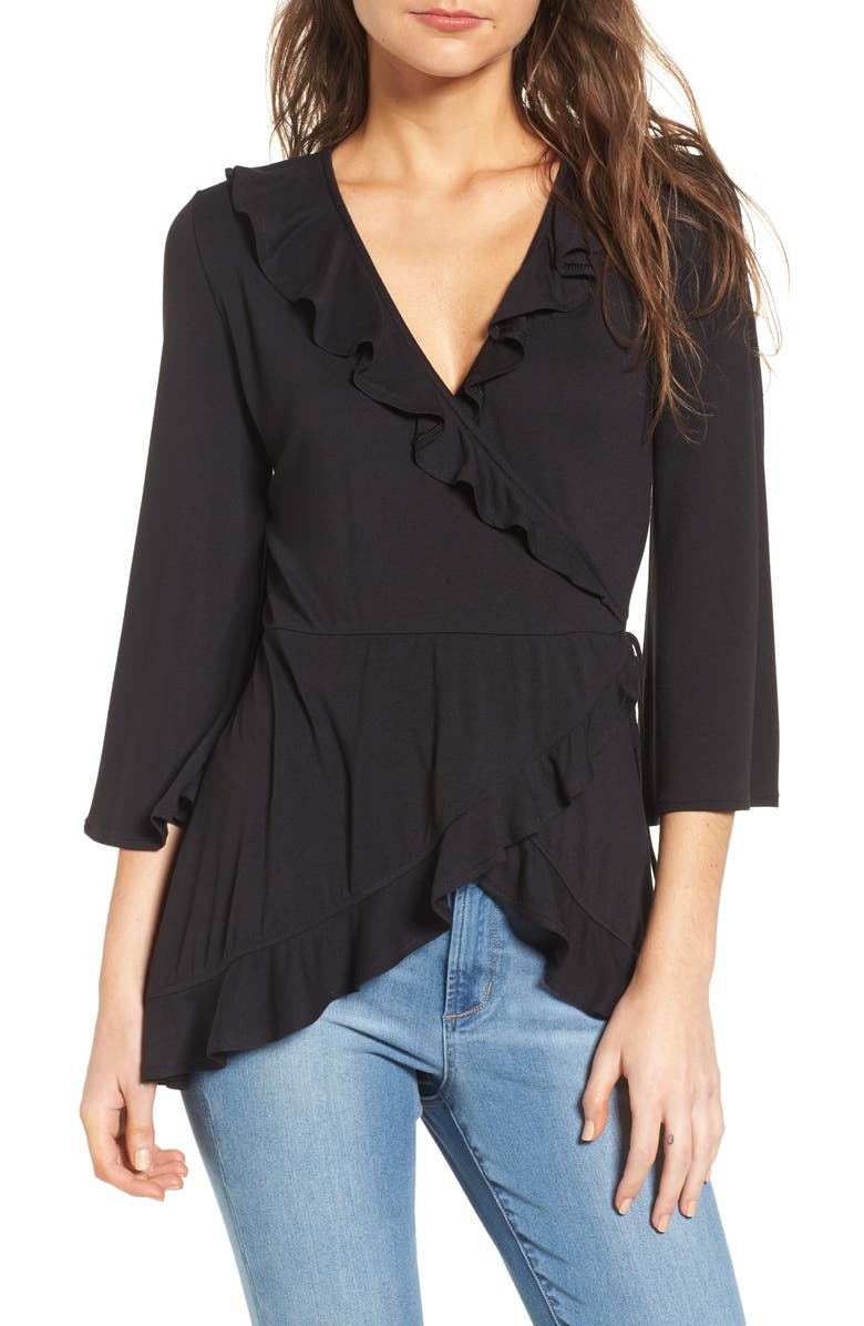 Leith Ruffle Wrap Top, Main, color, 