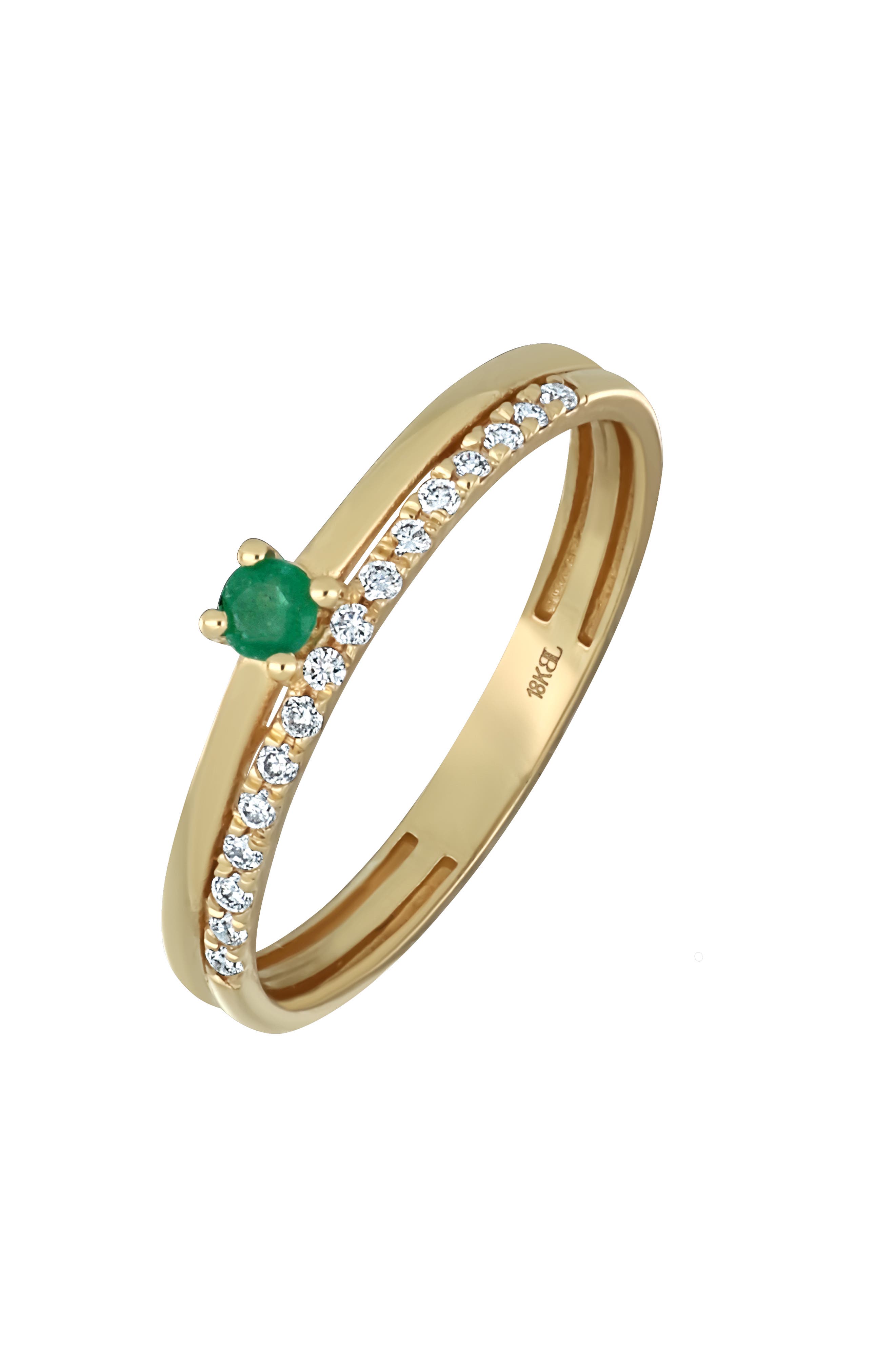 Bony Levy El Mar 18K Yellow Gold Emerald & Diamond Stackable Ring