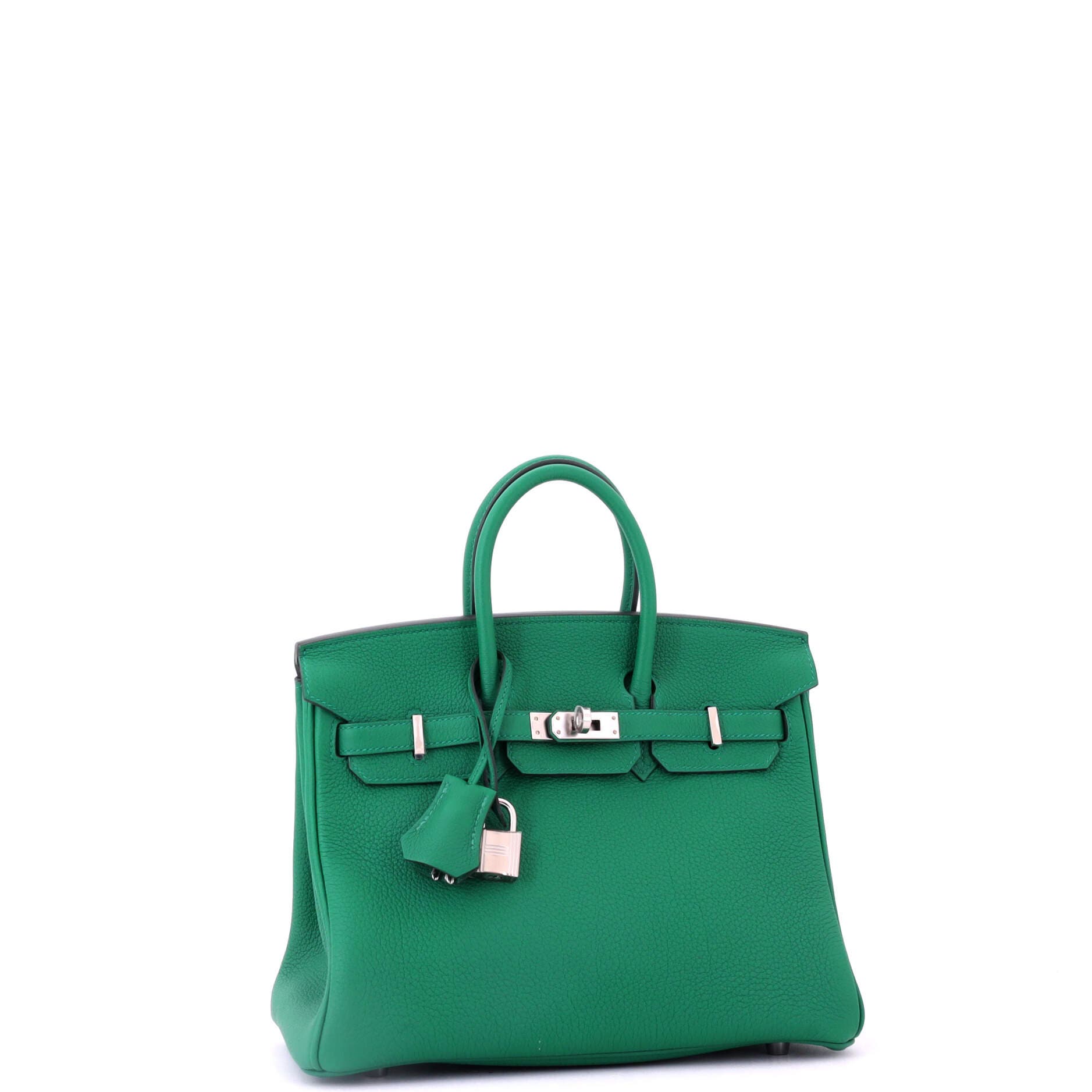 Pre-Owned Hermes Birkin Handbag Green Togo with Palladium Hardware 25, Alternate, color, 