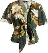 Rails Tia Floral Tie Front Cotton Top