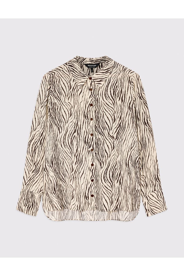 Zebra Button Through Shirt, Alternate, color, Brown/Multi