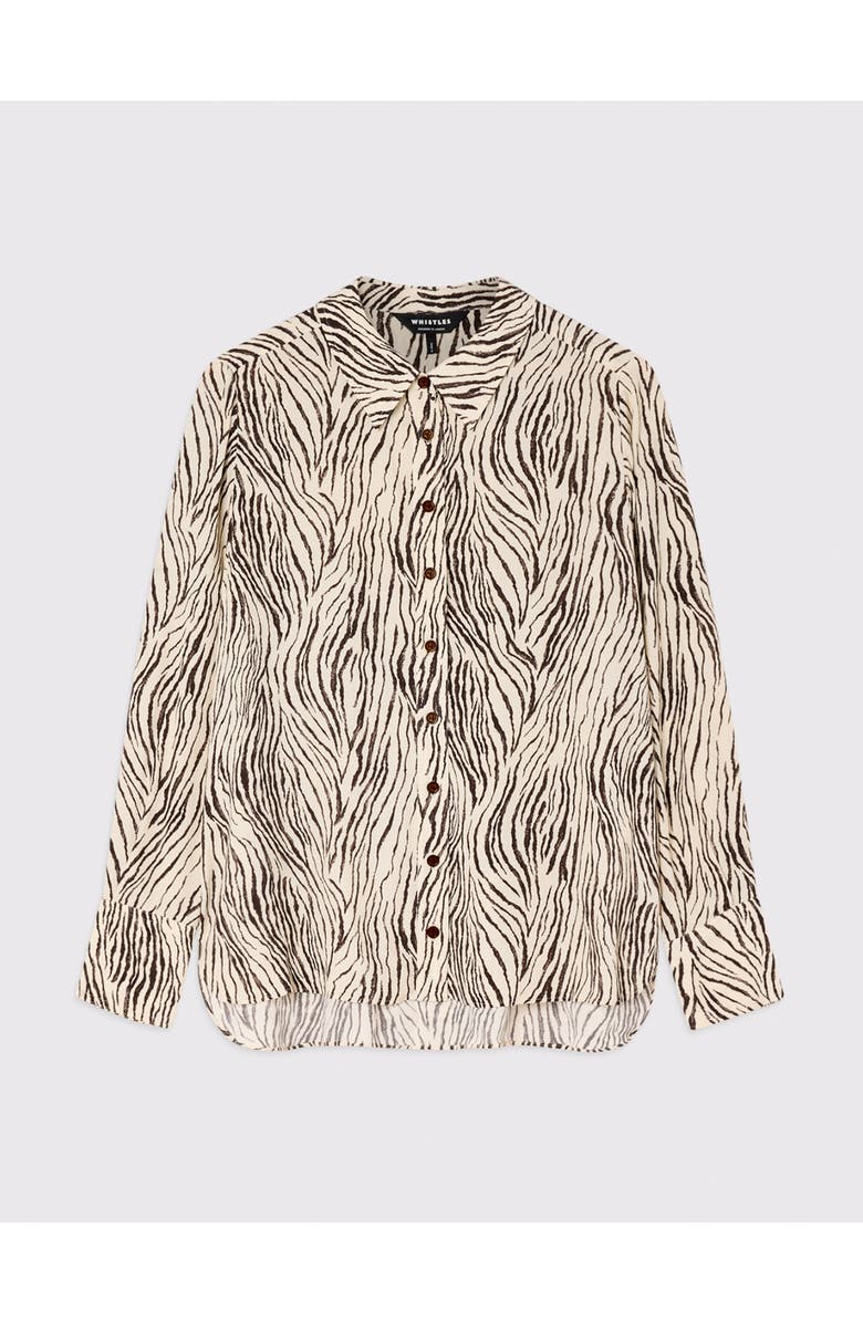 Whistles Zebra Button Through Shirt, Alternate, color, Brown/Multi