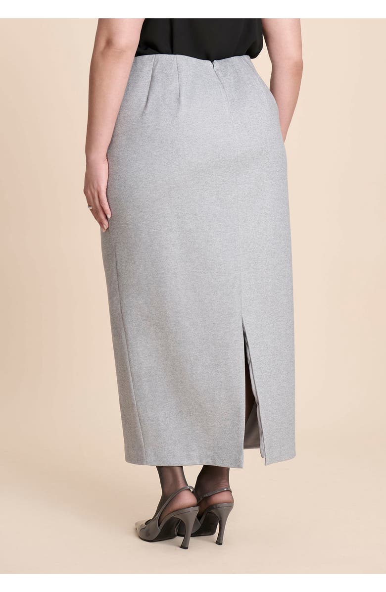 ELOQUII Heathered Column Maxi Skirt, Alternate, color, Heather Grey