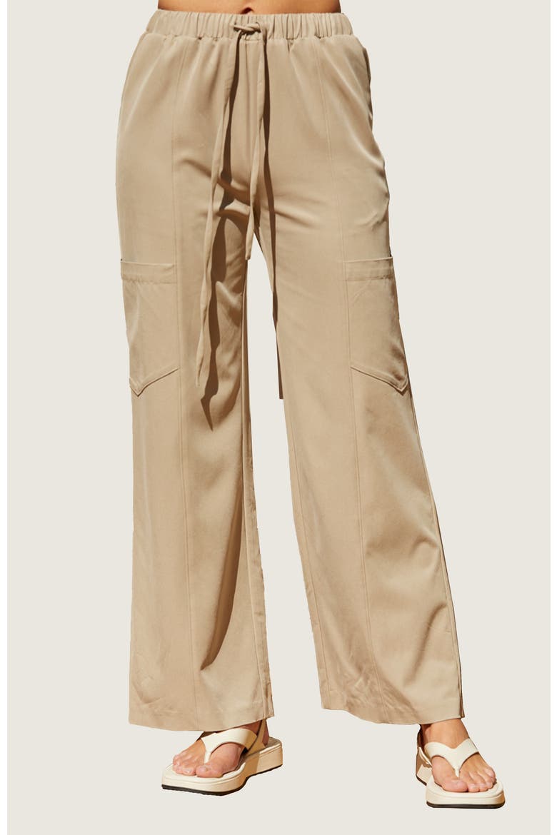 Pull On Tencel Blend Pants, Main, color, Taupe