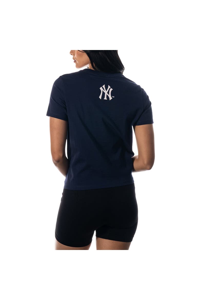 Women's The Wild Collective Navy New York Yankees Twist Front T-Shirt, Alternate, color, Navy