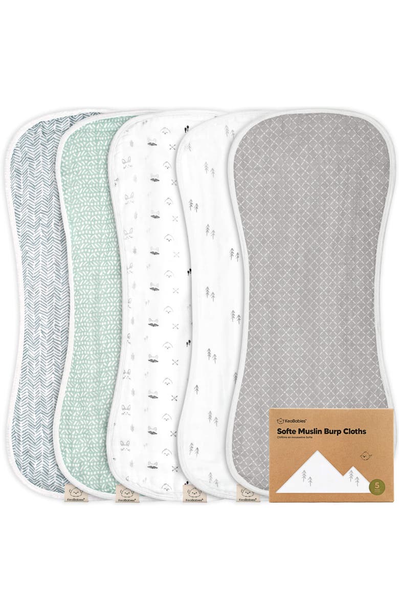 KeaBabies Softe Muslin Baby Burp Cloth, Main, color, Nordic