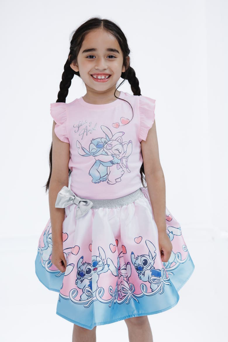 Lilo & Stitch 2-Piece Sleeveless Top and Skirt Set, Alternate, color, Pink Stitch and Angel